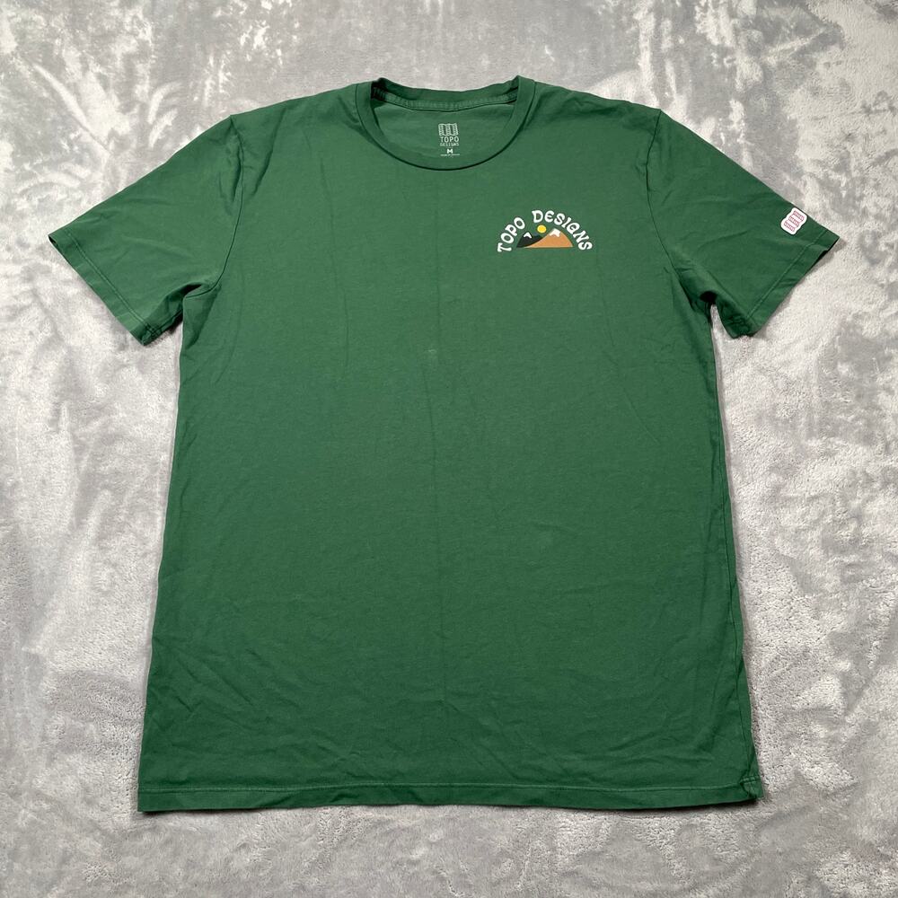 Topo Designs T Shirt Mens Medium Green Colorado Mountain Outdoor Gorpcore Hiking
